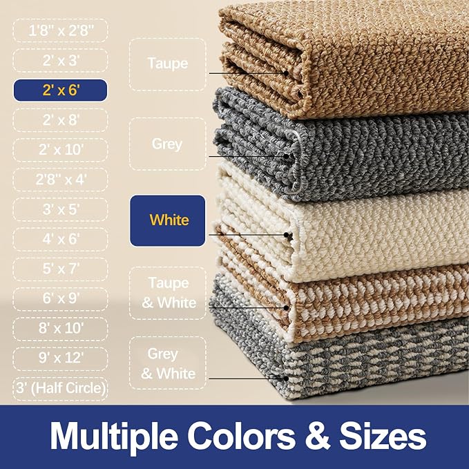 Faux Jute Hallway Runner Rug 2'x6', Washable & Non-Slip, No Odor. Farmhouse - Image 7