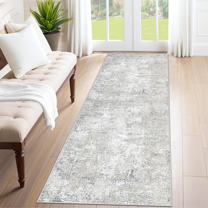 XLUEZ 2x7 Runner Rug for Hallway, Washable Modern Abstract Runner Rugs Neutral by XLUEZ