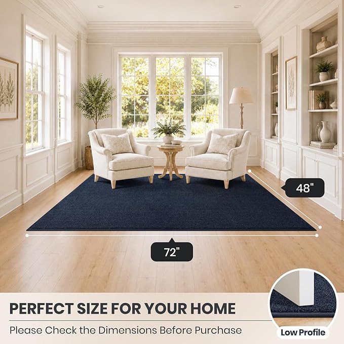 PURRUGS Easy Care Area Rug 4ft x 6ft, Non-Slip Machine Washable Entryway Rug - Image 8