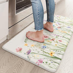 KIMODE Anti Fatigue Kitchen Mat 17.3"x29", Boho Floral Kitchen Floor Mats Non by StayinComfortCookwithJoy