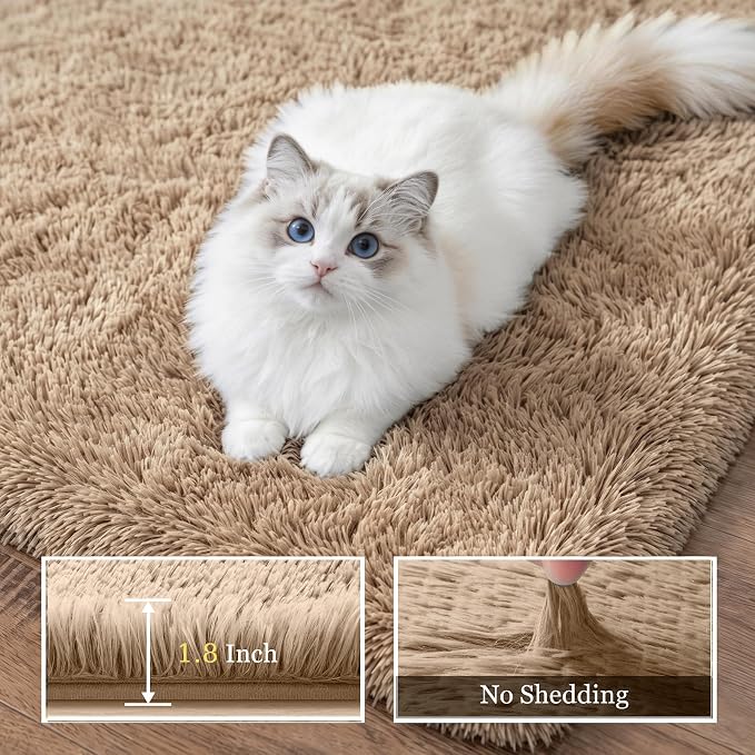 Fluffy 4x6 Area Rugs for Living Room Bedroom: Ultra Soft Shag Rug Non-Slip - Image 5