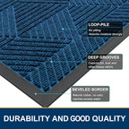 Smiry Front Door Mat Outside Entrance, Heavy Duty Sturdy Natural Rubber Doormat - Image 4