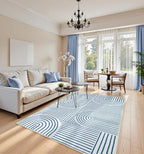 Lahome Abstract Washable Area Rugs 5x7, Soft Blue Rugs - Image 4