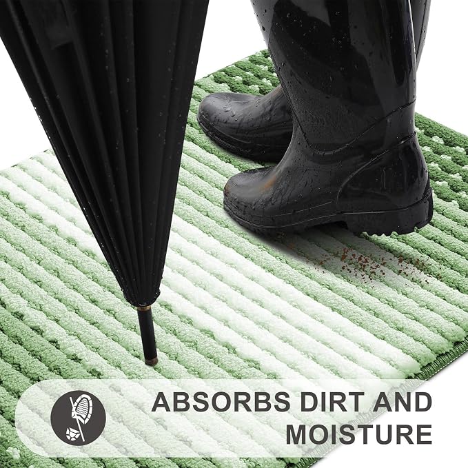 Kitinjoy Indoor Outdoor Door Mat, 47x24 Non-Slip Absorbent Dirt Trapper - Image 2