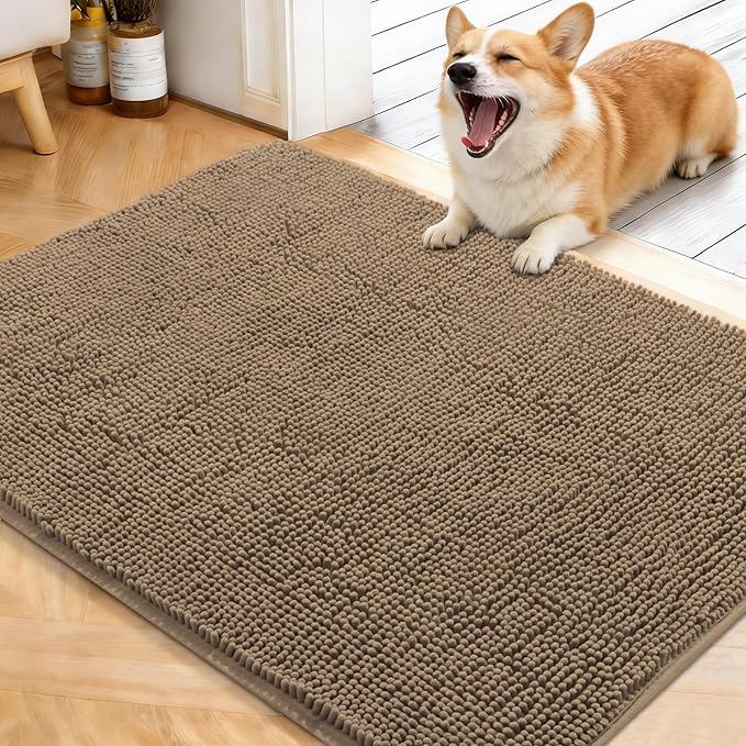 OLANLY Dog Door Mat for Muddy Paws 40x32, Absorbs Moisture and Dirt, Absorbent by OLANLY