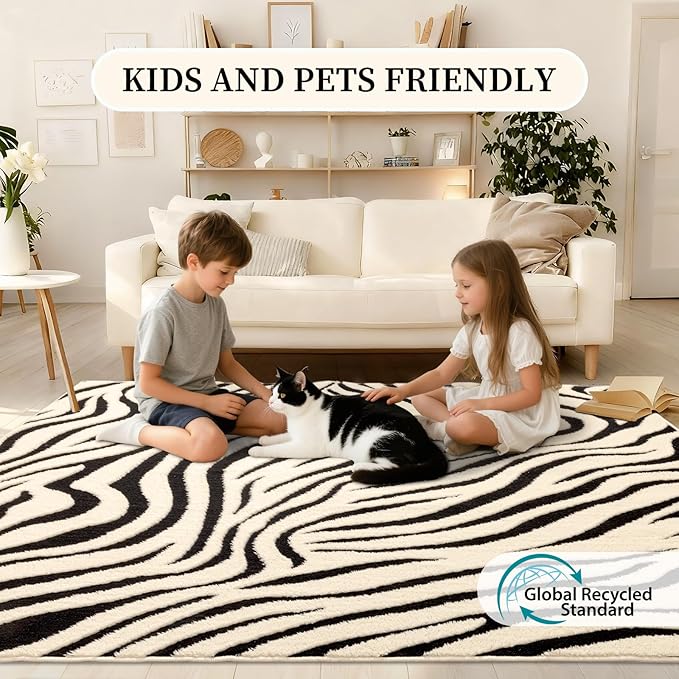 YIHOUSE 9×12 Ft Area Rugs for Living Room: Modern Washable Rug - Image 4