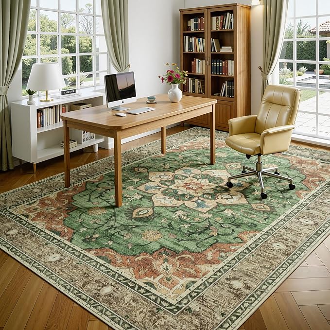 Lessymo Washable Area Rug for Living Room, 8x10 Large Rugs - Image 8