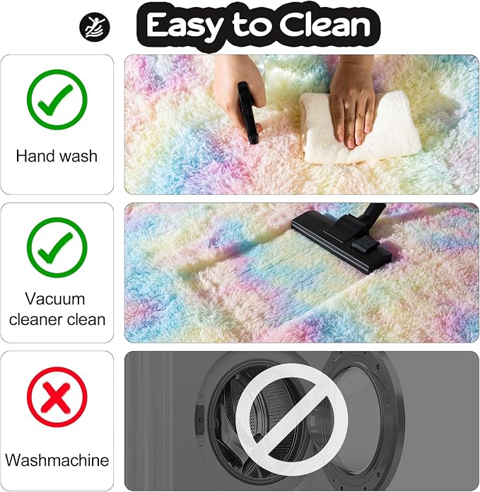 qulint 8x10 Area Rug for Bedroom, Large Fluffy Soft Living Room Rug, Fuzzy Kids - Image 5
