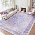 RELEANY Area Rugs Large 9'x12' Washable Non-Slip, Floral Vintage Distress by RELEANY