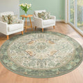 Hazo Haus Vintage Bird Patterned 8ft Area Round Rug by HazoHaus