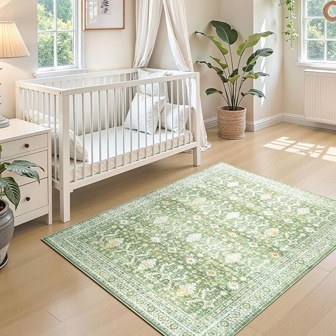 Lofus 3x5 Area Rug for Entryway, Light Green Non Slip Area Rugs for Kitchen - Image 5