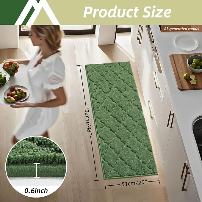 COSY HOMEER Kitchen Rugs 20"x48" Non-Slip Absorbent Soft Kitchen Runner Rug - Image 7