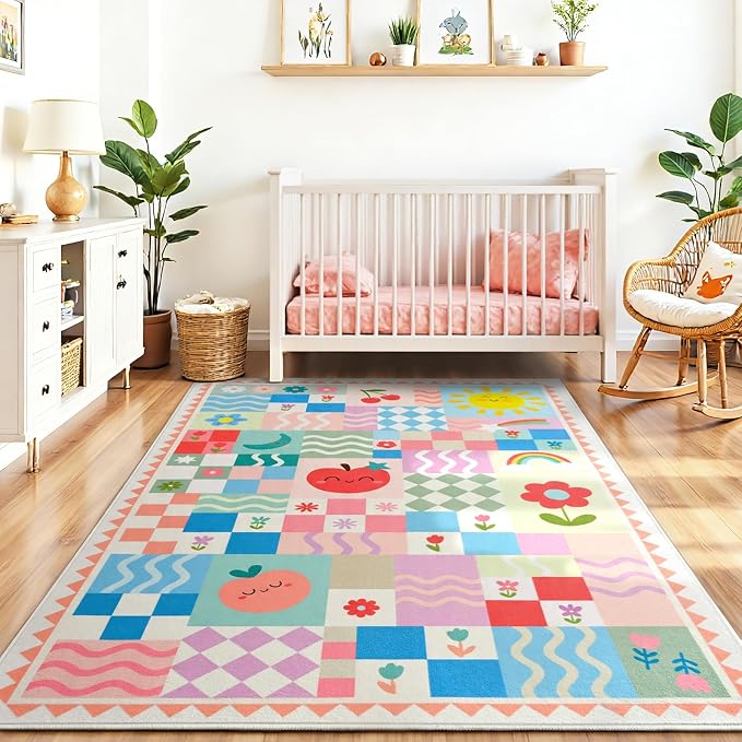 3x4 Washable Kid Bedroom Rug for Girls, Soft Non-Slip Toddler Playroom Carpet - Image 2