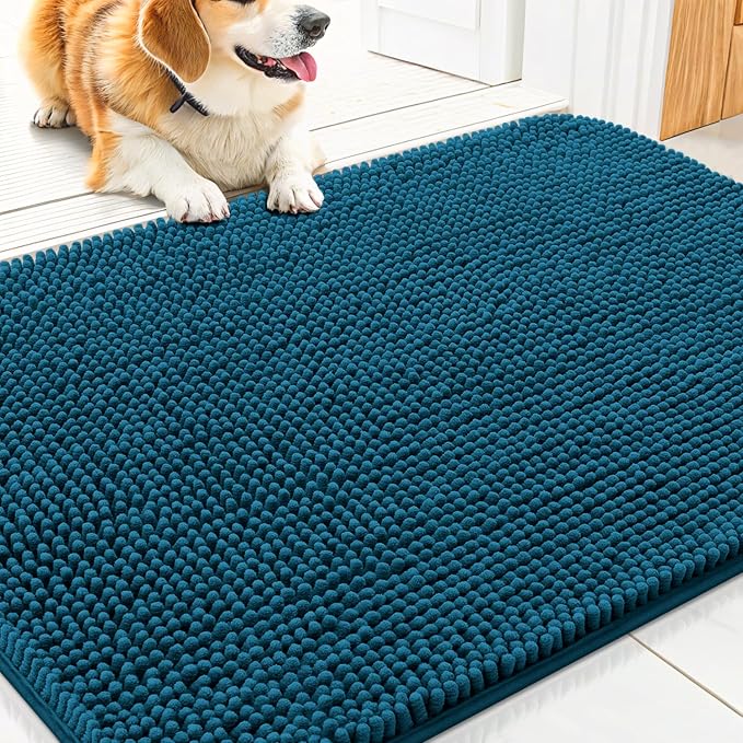 Smiry Dog Door Mat for Muddy Paws 30x20, Absorbent Dirt Trapper, Non-Slip by Smiry