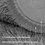 Light Gray ack Round Fluffy Rug 5ft Plush Fuzzy Shaggy Carpet, Soft Rugs - Image 7