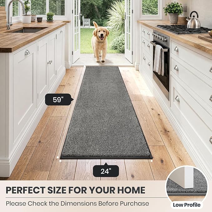 PURRUGS Dirt Trapping Door Mat 24" x 59", Non-Slip Machine Washable Entryway Rug - Image 8