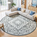 Lessymo 6FT Washable Round Area Rugs by Lessymo