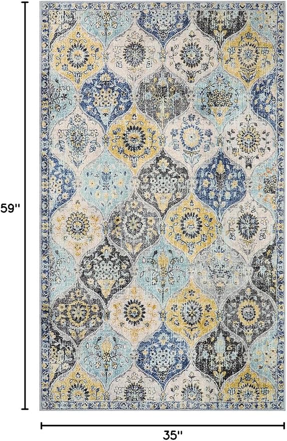 Lahome Moroccan Trellis Washable Small Area Rug, 3x5 Area Rug - Image 2