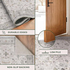 Light Grey 2x5 Boho Bathroom Runner Rug - Image 5