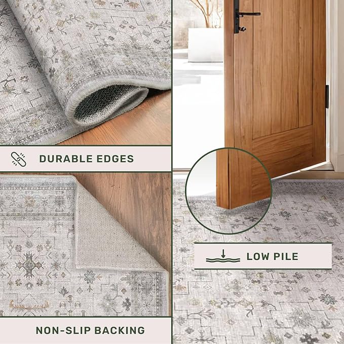 Hazo Haus Boho Light Grey Living Room Rug 10x12 - Image 5
