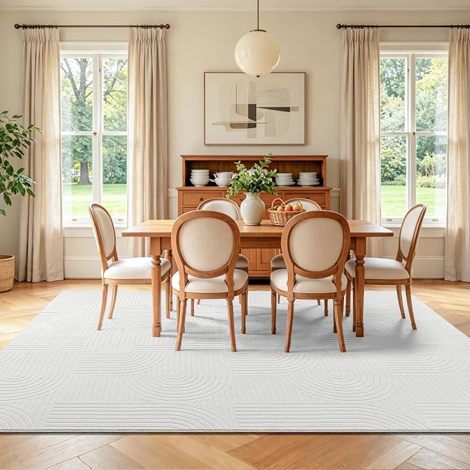 Pauwer 8x10 Washable Area Rugs for Living Room Modern White Solid Color Soft - Image 8