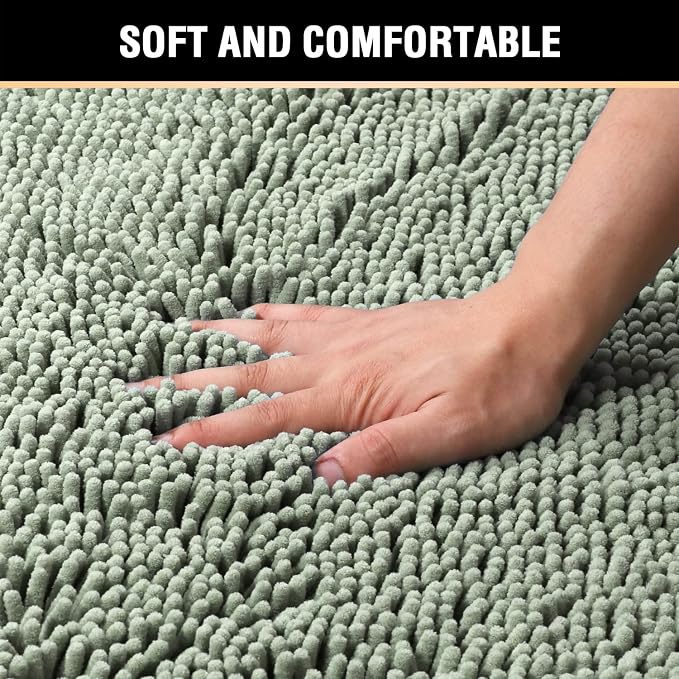 H.VERSAILTEX Microfiber Bath Rugs Chenille Floor Mat Ultra Soft Washable - Image 4