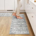 GRANNY SAYS Boho Kitchen Rug Sets of 2, Non Slip Washable Faux Wool Kitchen Mats by GRANNYSAYS
