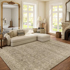 Machine Washable Rugs for Living Room: 6x9 Area Rugs for Bedroom Vintage Stain by palohom