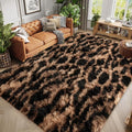 qulint Leopard Rug for Bedroom, 4x6 Fluffy Cheetah Rug for Living Room by QULINT