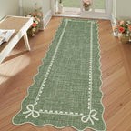 GarveeHome Scalloped Bow Rug for Living Room, Solid Green Rug for Dorm - Image 8