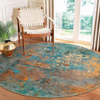 Lahome Modern Abstract 6ft Round Rug by Lahome