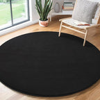 Amearea Black Round Area Rugs 5ft Washable Circle Rugs - Image 8