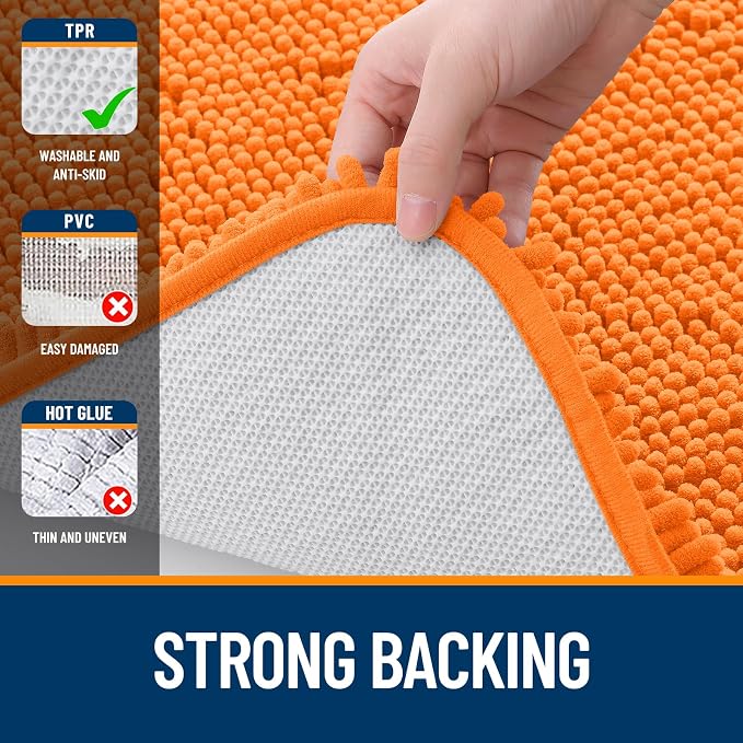 OLANLY Large Bathroom Rugs 59x35, Extra Soft Absorbent Chenille Bath Rugs - Image 6