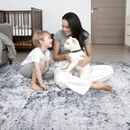 Washable Area Rug 3x5 Entryway Rug: Washable Modern Abstract Soft Thin Rug - Image 8