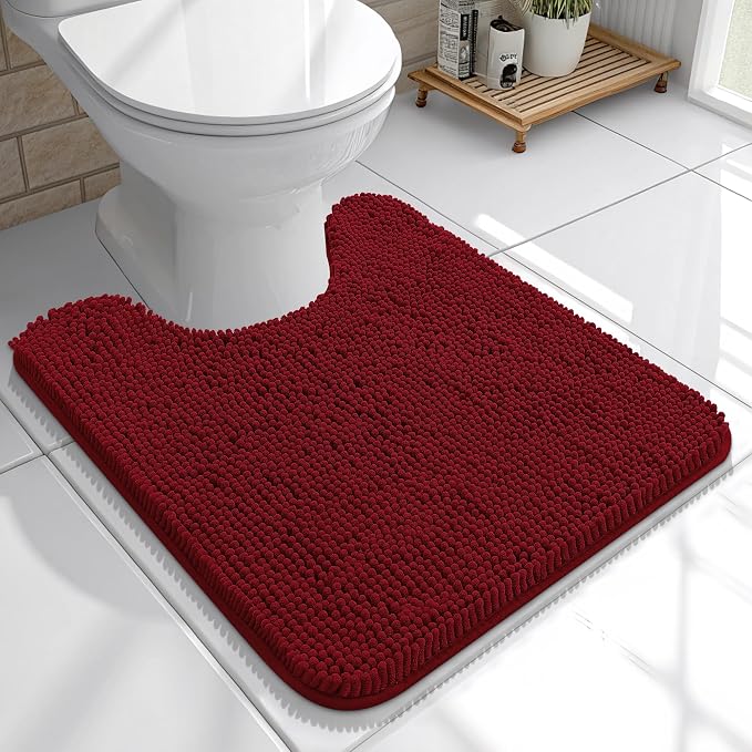 OLANLY Toilet Rugs U-Shaped 20x20, Extra Soft Absorbent Chenille Contour by OLANLY