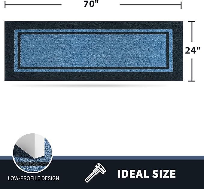 PURRUGS Dirt Trapping Door Mat 24" x 70", Non-Slip Machine Washable Entryway Rug - Image 2