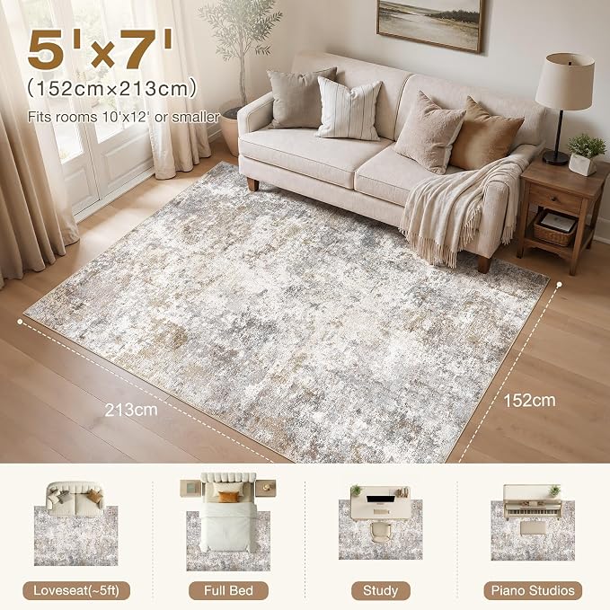UERMEI 5x7 Area Rug Living Room Rugs - Image 3