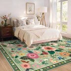 RELEANY Floral 5x7 Area Rugs Washable Print Boho Cute Carpet Non Slip Flower - Image 7