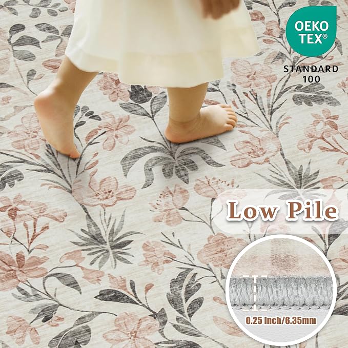 9x12 Area Rugs Washable Rug: Large Boho Living Room Rug Soft Non-Slip Low Pile - Image 6