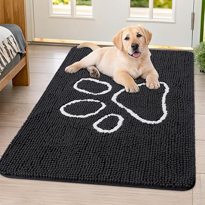 Smiry Dog Door Mat for Muddy Paws, Absorbent Dirt Trapper Non Slip Quick Dry by Smiry