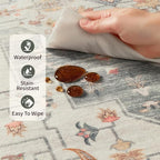 Rugxara 5X7 Taupe Washable Area Rug - Image 9