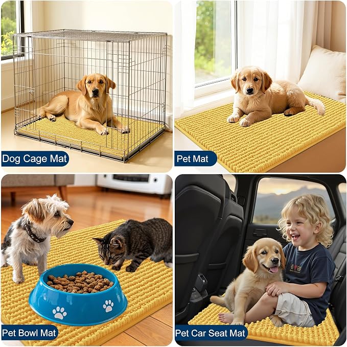 OLANLY Dog Door Mat for Muddy Paws 44x24, Ultra Absorbent Chenille Mud Doormat - Image 7