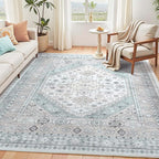 6x9 Washable Area Rugs, Large Living Room Rug, Vintage Boho Carpet, Non Slip by Carpelux