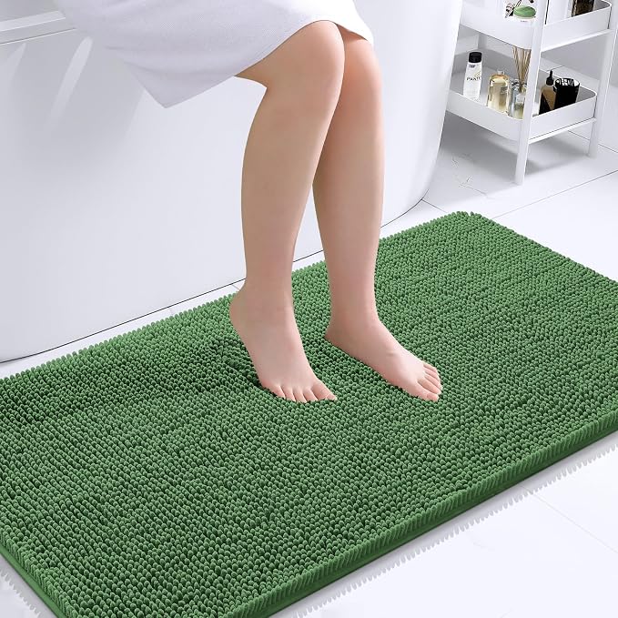 OLANLY Large Bathroom Rugs 45x27, Extra Soft Absorbent Chenille Bath Rugs by OLANLY