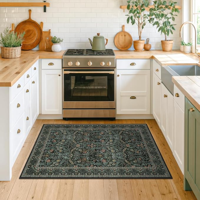 3x5 Washable Area Rugs for Entryway Indoor, Large Kitchen, Low Pile Rugs for - Image 3