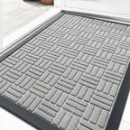 OLANLY Front Door Mat Outside Entrance 33x21, Heavy Duty Sturdy Natural Rubber by OLANLY