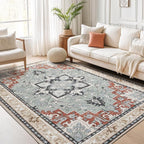 Lofus 6x9 Area Rugs for Living Room, Floral Washable Area Rug for Bedroom by Lofus
