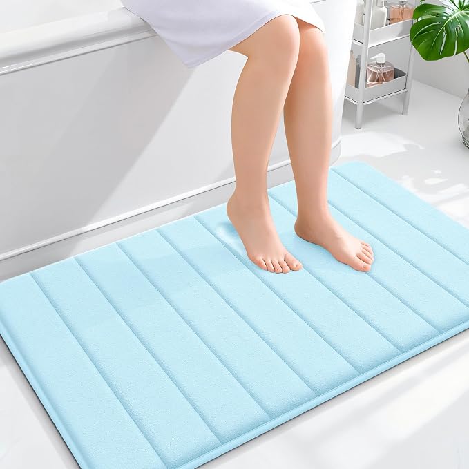 OLANLY Memory Foam Bath Mat 40x24, Super Soft Absorbent Bathroom Rugs, Quick Dry by OLANLY