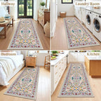 HEBE Washable Hallway Runner Rug 2'x 6' Non Slip Kitchen Rugs Runner, Low Pile - Image 7