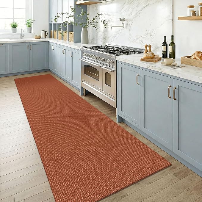 KOZYFLY Cotton Runners for Hallway 3x8, Wide Washable Runner Rug, Woven Non - Image 2